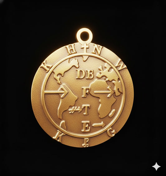 Handcrafted bronze Lord's Prayer pendant showing intricate 3D engraved text