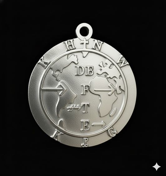 Handcrafted silver Lord's Prayer pendant showing intricate 3D engraved text