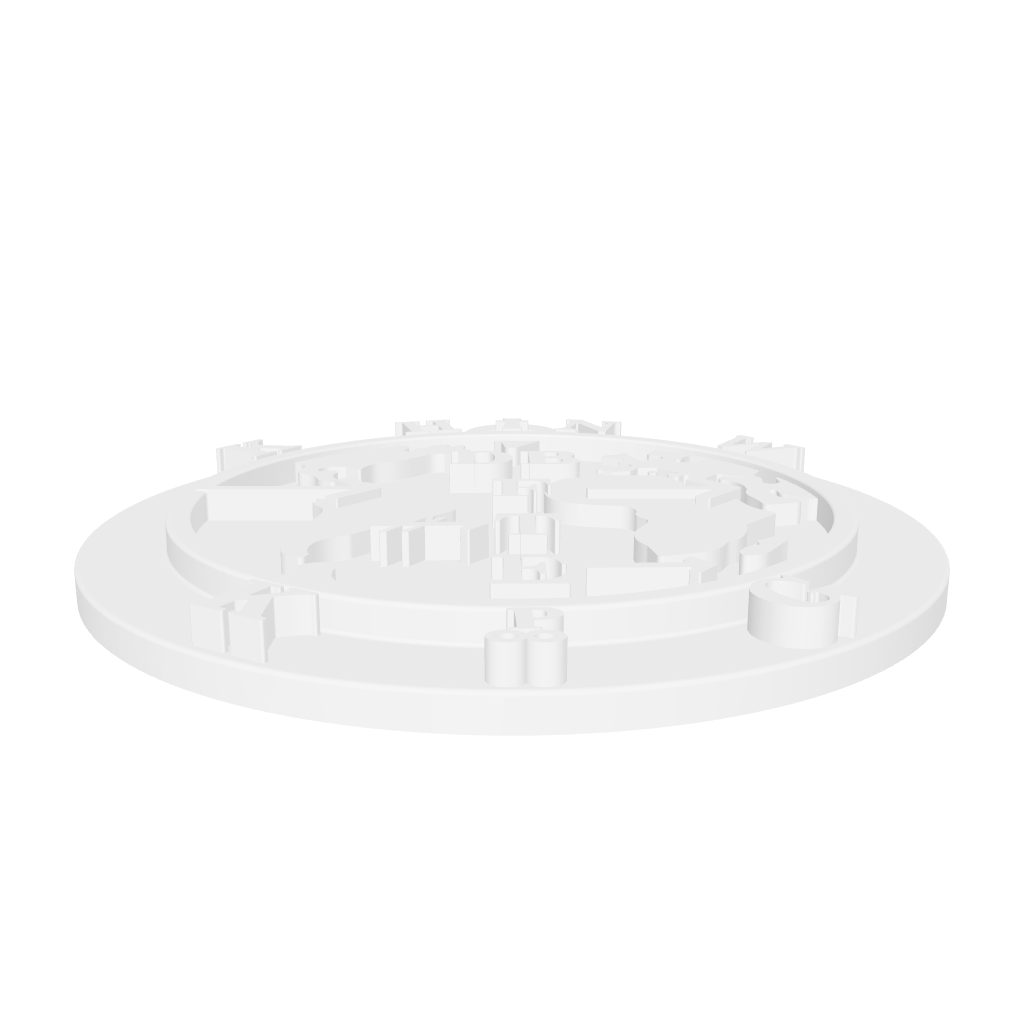 Handcrafted  Lord's Prayer pendant showing intricate 3D engraved text